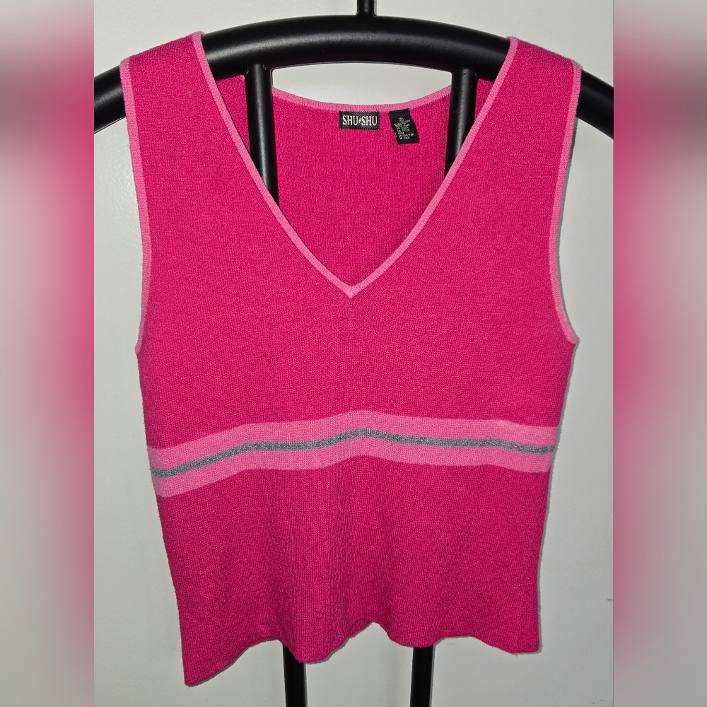 Shu Shu Pink Tank Top With Sequin Detail